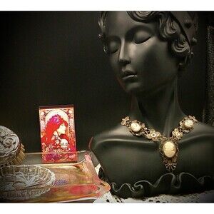 Edwardian 800 Silver Rolled Fillagree Beautiful Cameo Y Necklace 18"